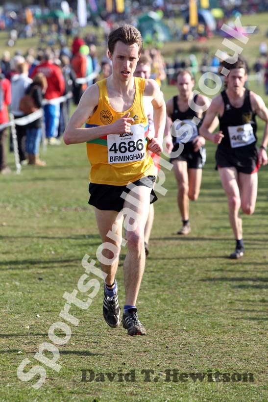 Carl Smith (North East) in the Senior Mens McCain Inter Counties Cross Country, Cofton Park, Birmingham.